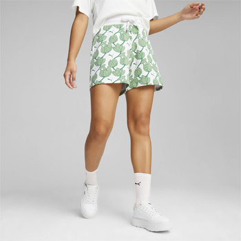 Spodenki damskie Puma ESS+ BLOSSOM 5'' AOP TR zielone 67935286