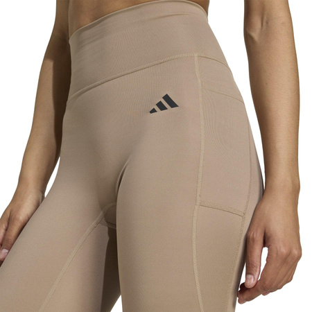 Legginsy treningowe damskie adidas OPTIME ESSENTIALS 7/8 beżowe JY4812