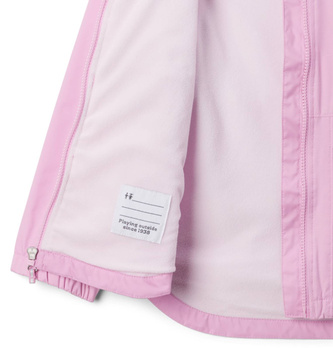 Kurtka z kapturem dziewczęca Columbia RAINY TRAILS FLEECE LINED różowa 1886591561