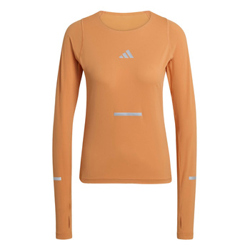 Longsleeve do biegania damski adidas ADI365 pomarańczowy JY9753