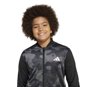 Komplet dresów dziecięcy adidas SEASONAL ESSENTIAL CAMO czarny JN2221