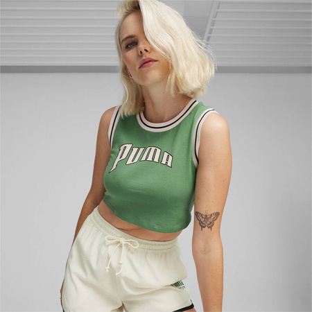 Crop top damski Puma TEAM FOR THE FANBASE GRAPHIC zielony 62502486