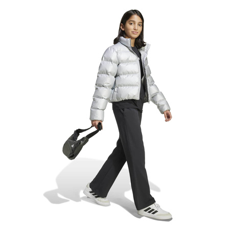 Kurtka puchowa dziecięca adidas GLAM srebrna JM1670