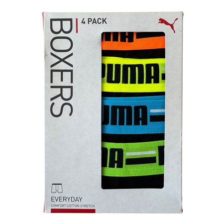 Bokserki męskie Puma BASIC BRAND ELASTIC 4-PACK czarne 93819706