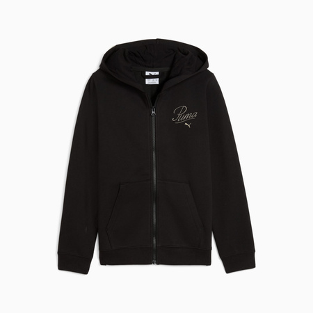Bluza z kapturem dziewczęca Puma ESS SCRIPT FZ FL czarna 68925301