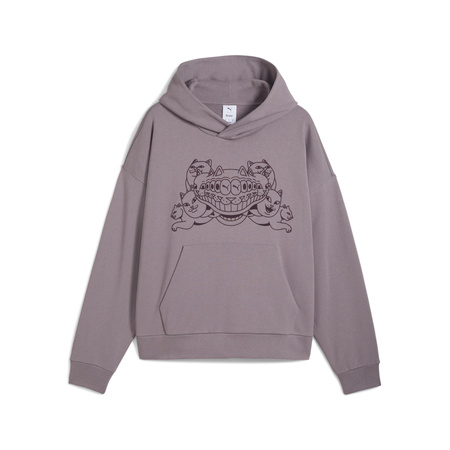 Bluza z kapturem męska Puma X RIPNDIP BOXY GRAPHIC TR fioletowa 63241464