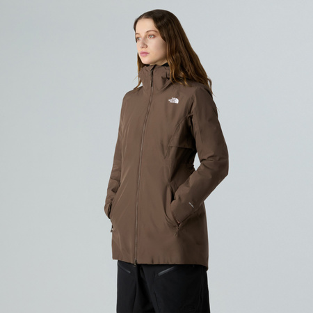 Parka z kapturem damska The North Face HIKESTELLER INSULATED brązowa NF0A8DYW1OI