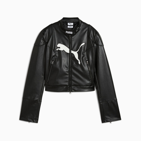Kurtka skórzana damska Puma FUTURE ARCHIVE PLEATHER RACER czarna 63217001