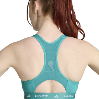 Stanik sportowy damski adidas TECHFIT turkusowy JW7245