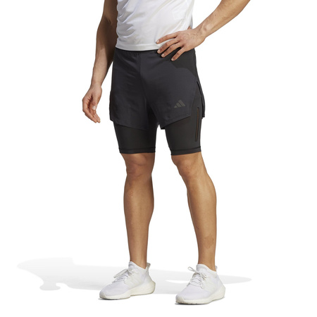 Spodenki męskie adidas HIIT ELEVATED TRAINING 2IN1 czarne IB3466