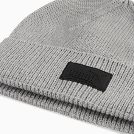 Czapka zimowa unisex Puma ESS ELEVATED RUBBER PATCH LOW CROWN szara 02641402