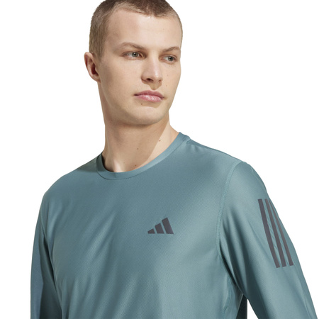 Longsleeve do biegania męski adidas OWN THE RUN turkusowy KC2208