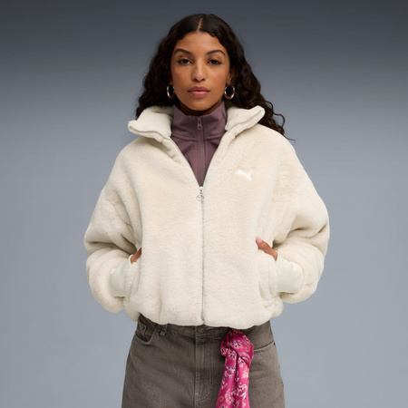 Kurtka damska Puma WARDROBE ESS SOFT FLEECE beżowa 63216987