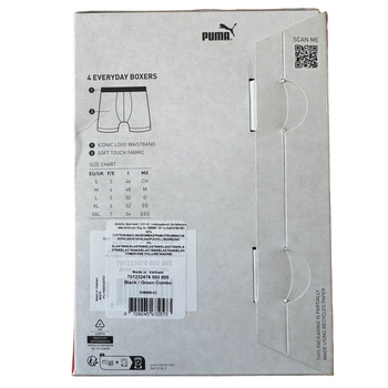 Bokserki męskie Puma BASIC PLACED LOGO ELASTIC 4-PACK wielokolorowe 93866803