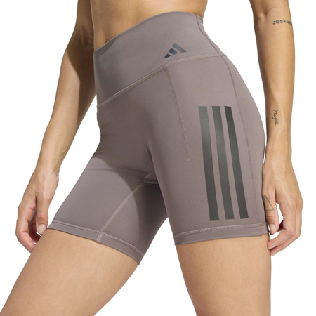 Legginsy treningowe damskie adidas OPTIME 3-STRIPES brązowe JZ1099