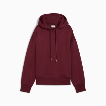 Bluza z kapturem damska Puma HER OVERSIZED FL bordowa 68815196