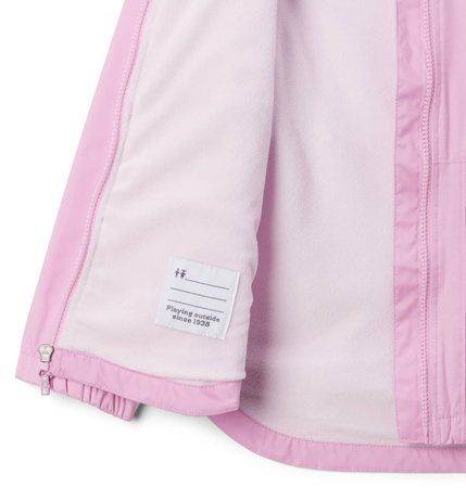 Kurtka z kapturem dziewczęca Columbia RAINY TRAILS FLEECE LINED różowa 1886591561