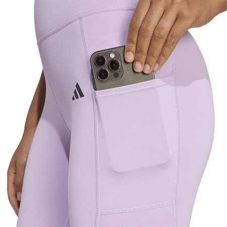 Legginsy treningowe damskie adidas OPTIME 3-STRIPES fioletowe JX7323