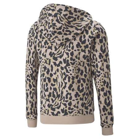 Bluza z kapturem dziewczęca Puma ALPHA AOP FZ różowa 67021847
