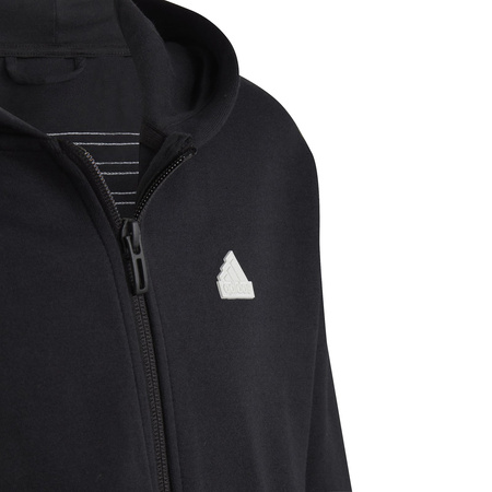 Bluza z kapturem dziewczęca adidas FUTURE ICONS 3-STRIPES FZ czarna IC0118