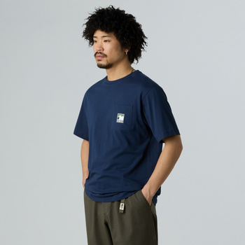 Koszulka męska The North Face MOUNTAIN LOGO RELAXED POCKET granatowa NF0A8E3M8K2