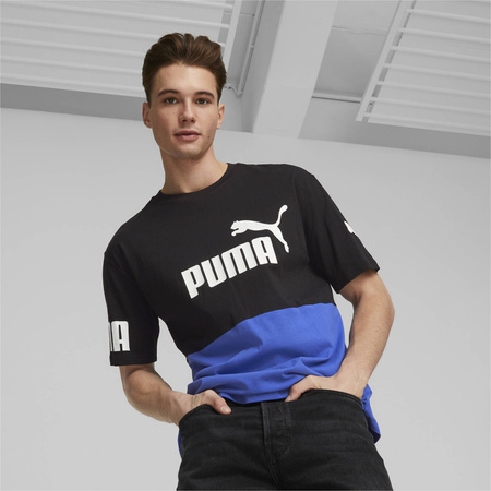 Koszulka męska Puma POWER COLORBLOCK niebieska 67332192