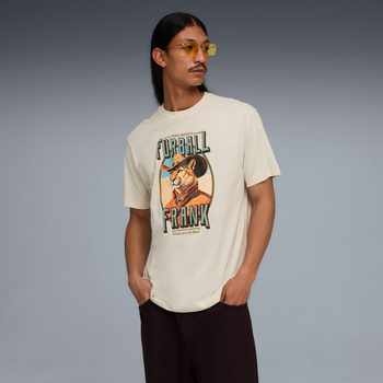 Koszulka męska Puma GRAPHIC CAT COWBOY RELAXED beżowa 63443487