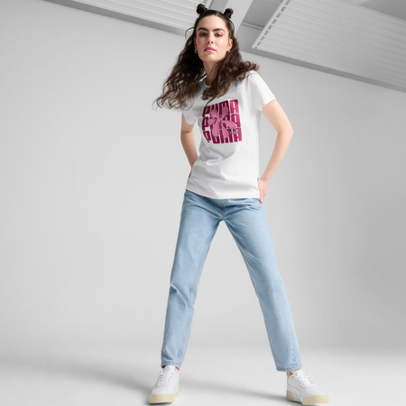 Koszulka damska Puma GRAPHICS WORDING biała 68299702