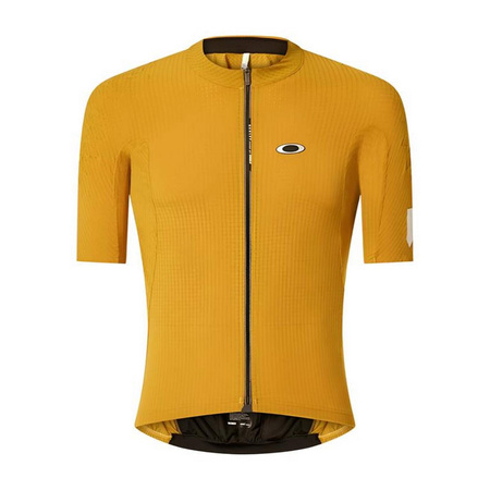 Koszulka rowerowa męska Oakley GRIDSKIN PINSTRIPE JERSEY Q36.5 żółta FOA405953-5AA