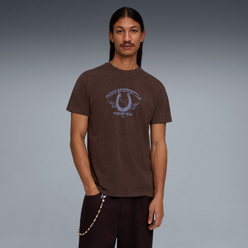Koszulka męska Puma GRAPHIC RETRO AMERICANA WASHED brązowa 63443831