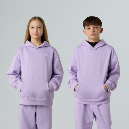Bluza z kapturem dziecięca The North Face ESSENTIAL OVERSIZED fioletowa NF0A89HAQZI