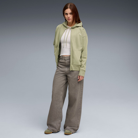 Bluza z kapturem damska Puma HER RELAXED FZ FL zielona 68815082
