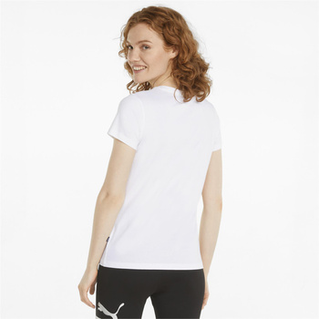 Koszulka damska Puma ESSENTIALS+ METALLIC LOGO biała 84830302