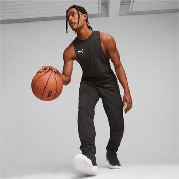 Spodnie dresowe męskie Puma HOOPS TEAM DIME czarne 67663901