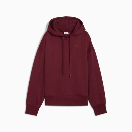 Bluza z kapturem damska Puma HER OVERSIZED FL bordowa 68815196