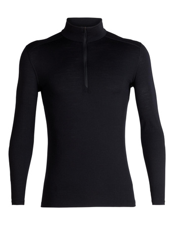 Longsleeve termiczny męski Icebreaker 200 OASIS HALF ZIP czarny IBB04367001
