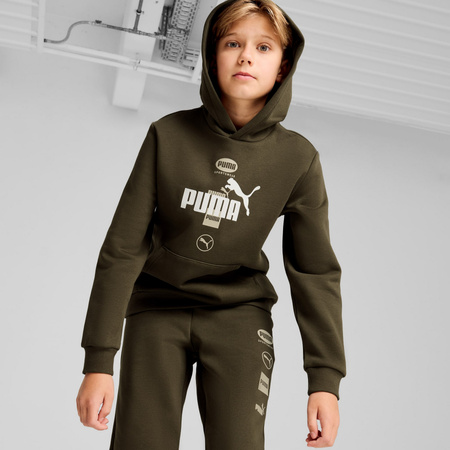 Bluza z kapturem chłopięca Puma POWER GRAPHIC FL zielona 68185970