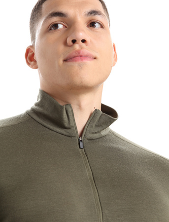 Longsleeve termiczny męski Icebreaker 200 OASIS HALF ZIP zielony IBB04367069
