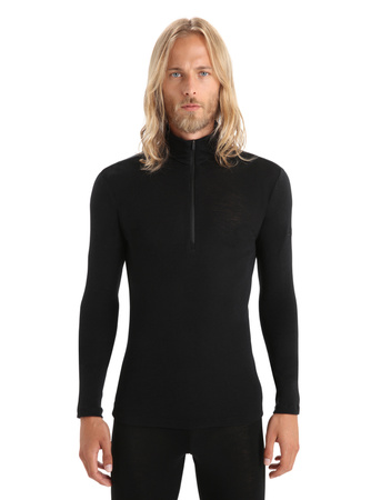Longsleeve termiczny męski Icebreaker 175 EVERYDAY HALF ZIP czarny IBB04484001