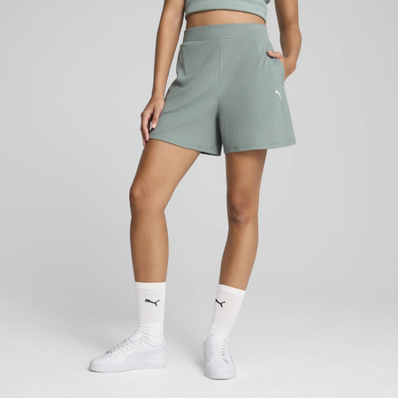 Spodenki damskie Puma ESS ELEVATED RIB 5 zielone 68502630