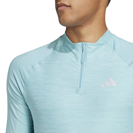 Longsleeve treningowy męski adidas GYM+ turkusowy IW5902