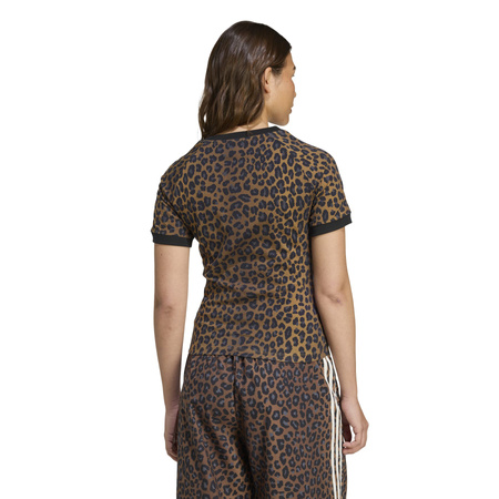 Koszulka damska adidas LEOPARD brązowa JW7304