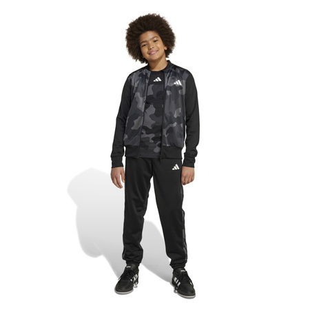 Komplet dresów dziecięcy adidas SEASONAL ESSENTIAL CAMO czarny JN2221