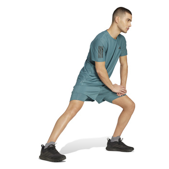 Koszulka do biegania męska adidas OWN THE RUN turkusowa JW9799