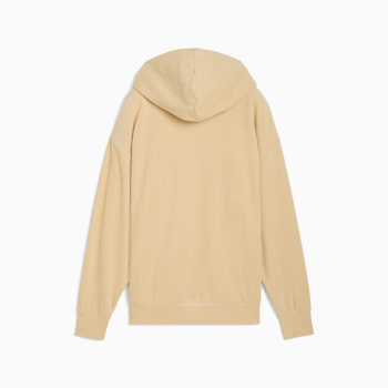 Bluza z kapturem damska Puma ESS ELEVATED COMFORT VELOUR RIB beżowa 68810783