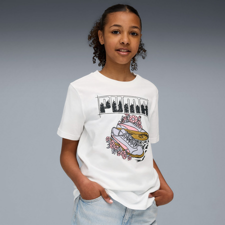 Koszulka dziewczęca Puma GRAPHIC SNEAKER biała 68849602