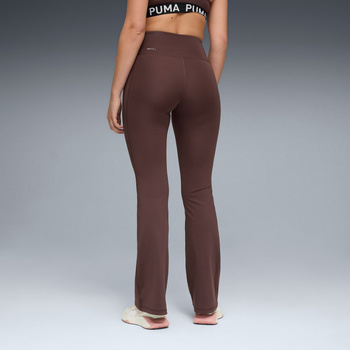 Legginsy treningowe damskie Puma TAD ESSENTIAL HW BOOTCUT brązowe 52590213