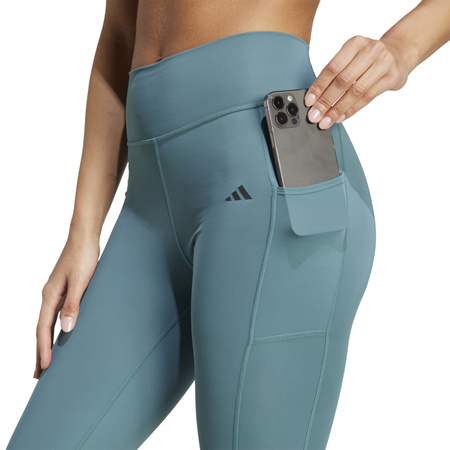 Legginsy treningowe damskie adidas OPTIME STASH 7/8 turkusowe JW7610