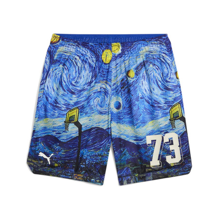 Spodenki męskie Puma DYLAN EXHIBIT 7 AOP niebieskie 63047601