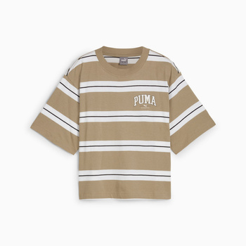 Koszulka damska Puma SQUAD STRIPED beżowa 68153867